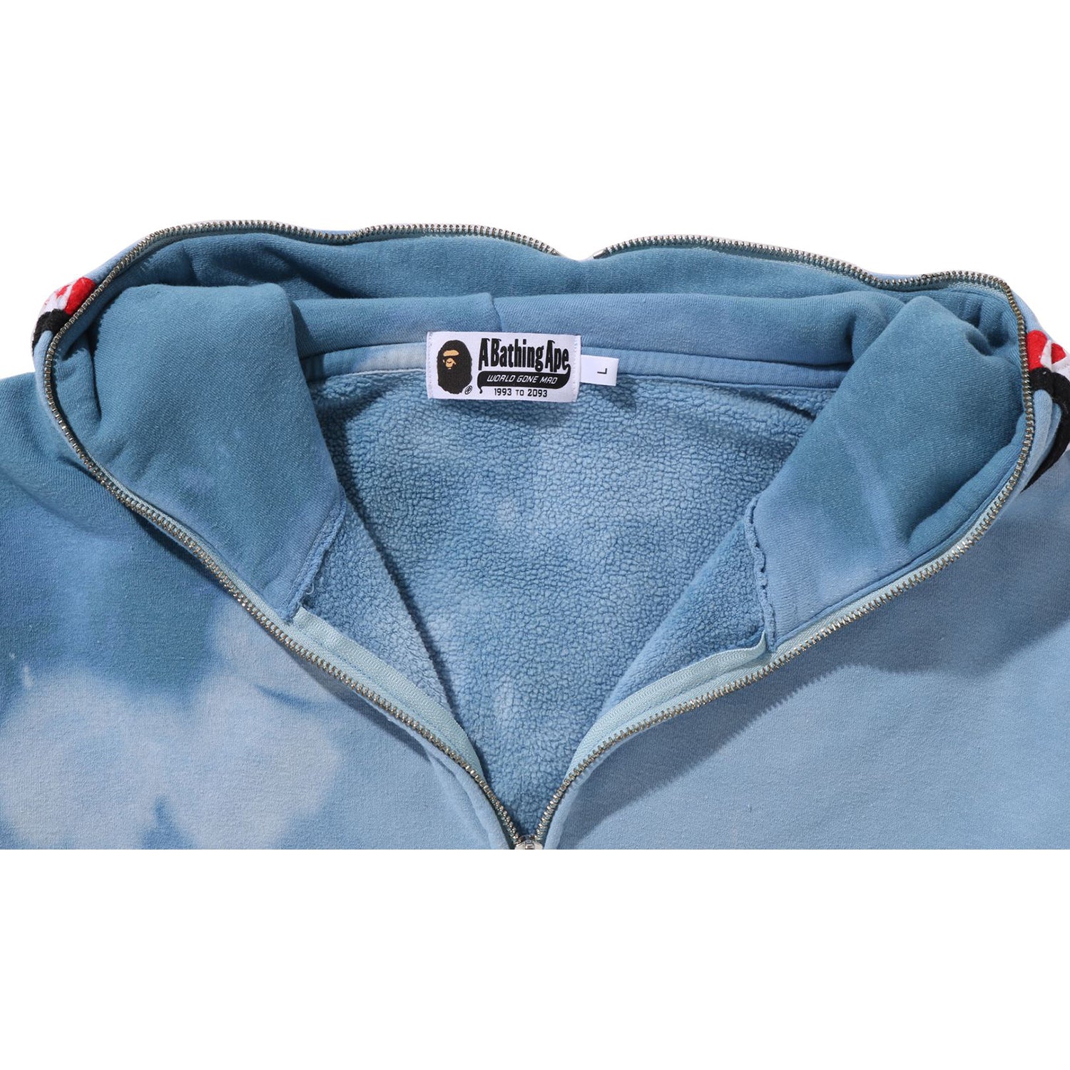 HAND DYE SHARK FULL ZIP HOODIE MENS - Image 6