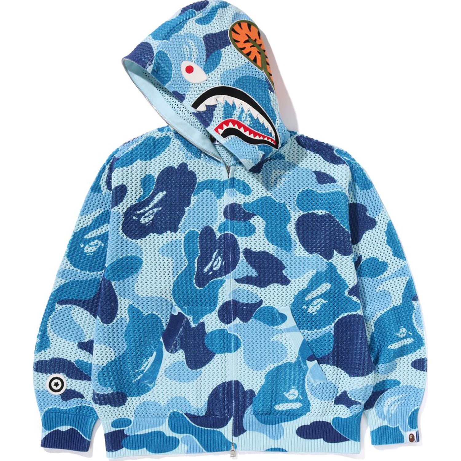 ABC CAMO CROCHET RELAXED FIT SHARK FULL ZIP HOODIE MENS - Image 8