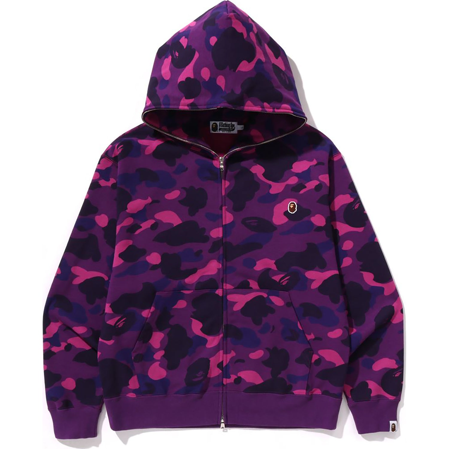 ONE POINT COLOR CAMO CROPPED FULL ZIP HOODIE MENS