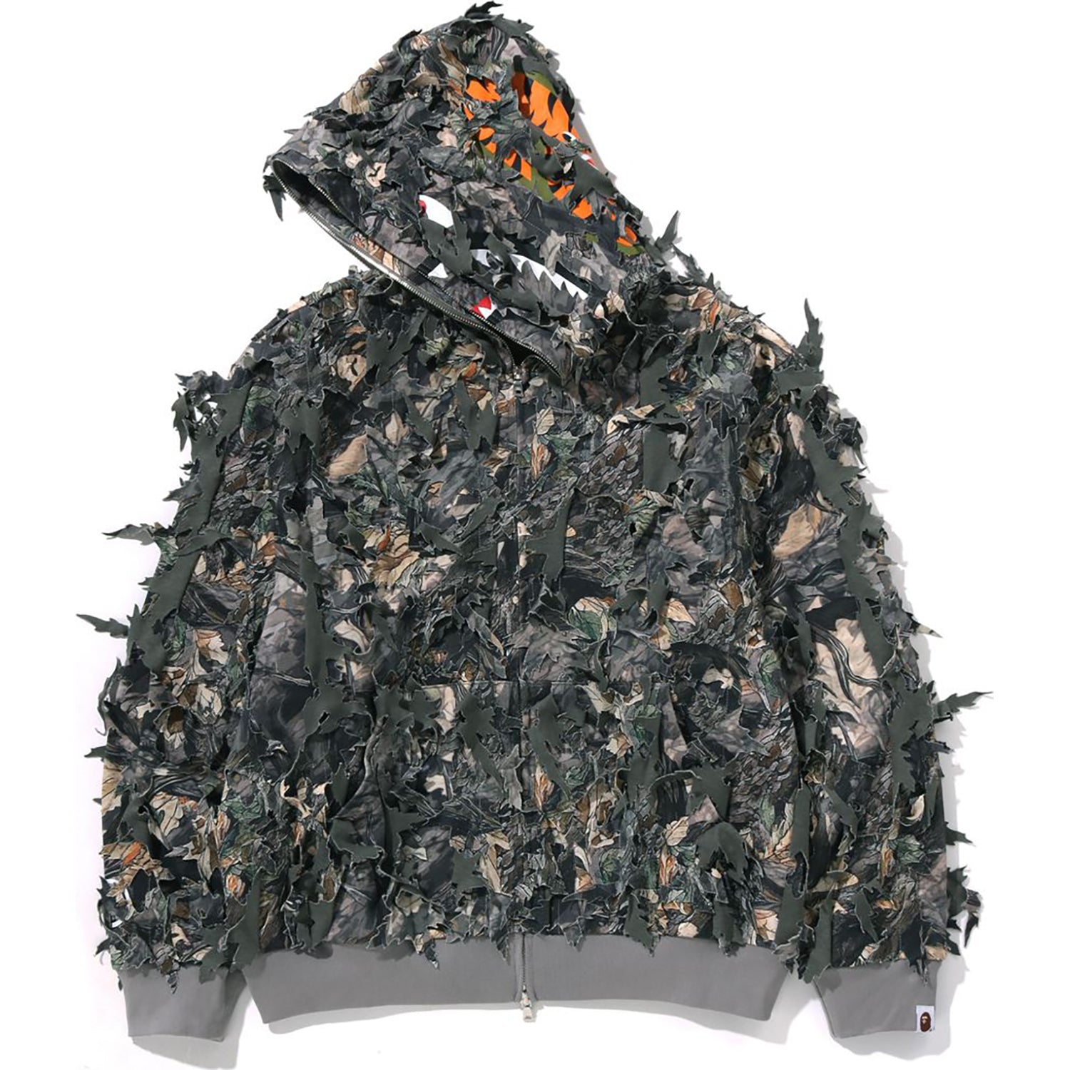 Alternative view of TREE EDGE CAMO LASER CUT CROPPED SHARK FULL ZIP HOODIE LADIES